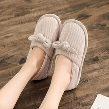 素衣卿月月子鞋女春夏薄款5六七月棉鞋厚底包跟室内居家棉拖鞋防滑产妇鞋 咖啡色 38-39