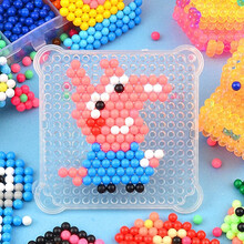 水雾魔法珠儿童益智diy手工制作材料喷水粘珠创意粘贴类拼豆玩具RM 10色约1000粒【标准配件包】