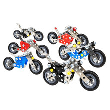 泰格睿顺基概念 金属拆装积木 DIY益智机车 玩具 男童智力开 三辆（颜色随机）