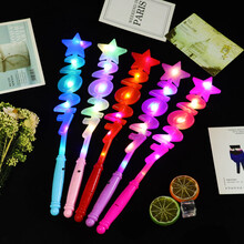 大号四节发光棒伸缩棒演唱会荧光棒道具儿童玩具应援棒闪光棒星星 闪光棒 颜色随机2