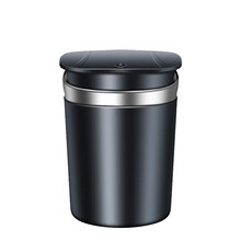 优喆胜车载烟灰缸防风翻盖式LED灯多功能实用车内车上内饰汽车用品大全银色