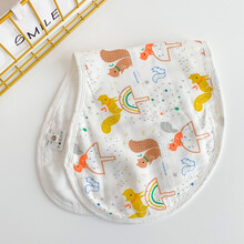 隔奶巾新生婴儿拍嗝巾防吐奶巾初生宝宝纱布大围嘴口水巾超软 松鼠(六层纱布嗝奶巾)