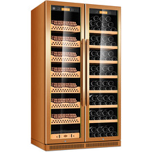 茄龙（CIGARLOONG）CL-180WM2大容量雪茄柜红酒柜智能恒温恒湿西班牙雪松木层架不锈钢 雪松木雪茄红酒款拉丝金