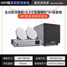 纽曼吸顶式5.1家庭影院音响电视家用客厅吊顶音箱吸顶喇叭舞蹈室3d环绕立低音炮HIFI 专业功放+6个5.5寸高音喇叭+低音炮