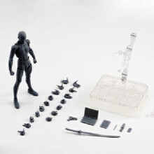 木头人体模型绘画关节人偶人形可动艺术品木偶人调动木偶画室素描 豪华版男性黑色Q 中号