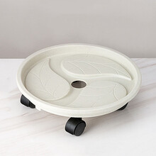 FOOJO 万向轮花盆托盘  4轮圆形可移动托盘小号外径22.5cm内径21cm塑料花盆托滚轮底座