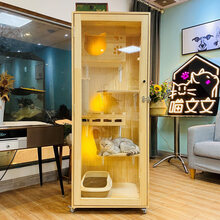 实木豪华猫笼猫舍猫展示柜猫繁育笼猫咖猫房子宠物笼具猫床 150高X60宽60深包安装 标准内猫窝10斤内