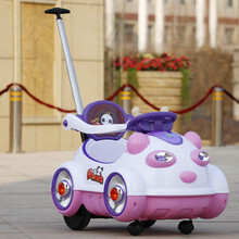 迪士尼新品儿童电动车宝宝摇摆车婴儿手推四轮汽车小孩早教玩具车可坐室内车 萌宠熊猫高配公主粉【一车多用】 [双驱6V6A大电