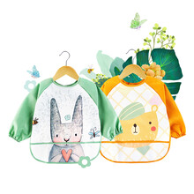 京东超市	
优贝迪 宝宝吃饭罩衣 婴儿围兜 卡通围嘴儿童饭兜防水画画反穿衣 迷森绿+活力橙（两件装）