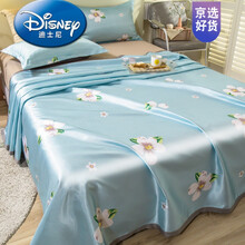 迪士尼官方品牌夏天冰凉夏季可机水洗冰丝凉席裸睡空调床单可爱儿童夏天网红软席子三件套 Q棉朵-冰丝床单席 1.2m(4英尺)床