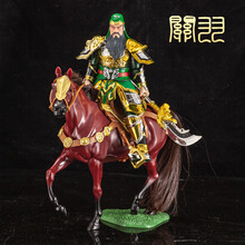 三国系列兵人志模型摆件古代玩偶可动拼装五虎将 关羽 人偶约15-17cm 战马约17-19cm