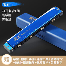 国光口风琴 24孔复音 重音C调初学者中老年人成人儿童学生专业演奏级入门口风琴乐器 宝石蓝|纪念版-复音24孔+自学礼包+视频教程