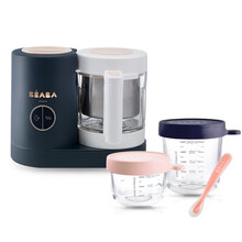 法国制造BEABA BABYCOOK NEO婴儿辅食机宝宝多功能蒸煮搅拌一体机 孔雀蓝+玻璃2件套