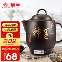 华生（washon）全自动煎药壶养生壶3L家用中药锅熬药罐电子煎药陶瓷中药壶壶熬药锅药膳电砂锅中药煲 紫砂壶4L【升级款，自动保温】