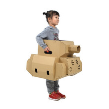 可穿戴儿童纸板玩具幼儿园纸箱手工diy材料 涂鸦坦克飞机手提汽车 可穿戴坦克