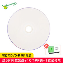 空白 光盘 DVD-R 4.7G 16X空白盘50片装刻录光碟 【空白可打印 DVD-R】5片散装+5个PP袋