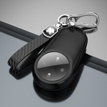 友善福 适用蔚来ES6钥匙套ES8蔚来EC6定制ET7车扣包壳2021未来高档防摔男女 典雅黑+挂绳