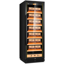 茄龙（CIGARLOONG）CL-268CT2恒温恒湿智能雪茄柜不锈钢红酒柜雪茄红酒两用柜 榉木盒养款黑钛金