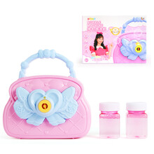 iDoon小伶玩具电动发光发声泡泡机男女孩儿童玩具小伶挎包泡泡机含2瓶泡泡液 粉色儿童礼物