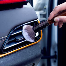 梦达康汽车美容空调出风口清洁内饰缝隙细节刷车用软毛细节刷除尘刷工具 实木波斯毛内饰软毛刷【一支】