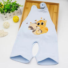 浪莎【肚兜儿童】新款透气带腿夏季薄款连腿12岁3连裤连体兜兜儿童婴儿护肚围舒适穿的洋气品牌童装 爱心小猫·天蓝(连腿) 73cm