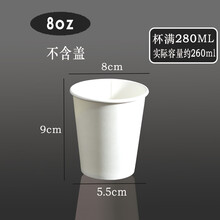经济一次性加厚纯白皮纸杯商用奶茶杯台兰仕 8盎司普通款白杯 1000只