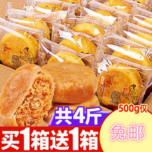 肉松饼面包整箱网红好吃的排行榜休闲食品绿豆心零食小吃 原味肉松饼500g+同款500g