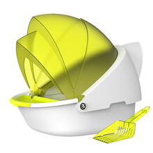 再三 歌剧院猫砂盆猫咪厕所半封闭超大号防外溅防臭沙盆宠物用品 琥珀黄