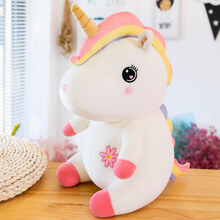 毛绒公仔超大号可爱彩虹独角兽公仔毛绒玩具女生床上玩偶布娃娃超软陪你睡觉抱枕娃娃玩具女孩生日礼物 白色 65厘米