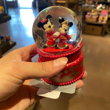 上海迪士尼唐老鸭黛丝水晶球米奇米妮维尼摆件巴斯胡迪七夕情人节礼物送男女友老婆六一儿童礼物送女朋友定制 米奇米妮结婚水晶球