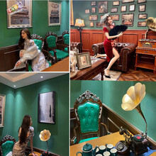 复古民国风剧本杀推理馆墙纸网红拍照装饰店壁纸自拍馆换装轰趴馆 【拼接】壁画专用环保纸/平米 仅墙纸