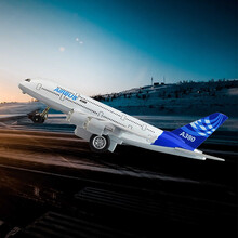 彩珀(CAIPO) 军事模型7寸A380客机合金飞机合金仿真飞机带声光回力模型玩具带底座 51503颜色随机