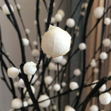 满天星仿真花叶脉干花假花花束装饰花艺客厅落地玄关插花创意摆件 白色不含花瓶