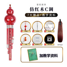 葫芦丝 乐器 初学成人儿童学生初学者c调降b调自学入门胡芦丝 【掌柜】仿红木C调【赠送7大+资料】