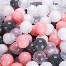 海洋球彩色塑料球加厚婴儿玩具球儿童室内游乐场海洋球池马卡龙色 马卡龙香粉色+深灰+白色+透明 7CM【200个】