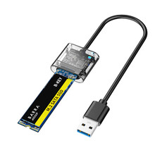 通用M.2 SATA NGFF B KEY固态ssd移动硬盘盒子转USB3.0读卡盘取器 透明