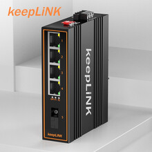 keepLINK KP-9000-45-1FX4TP-SC20B 百兆1光4电POE工业级以太网交换机光纤收发器单模单纤B端