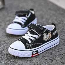 迪士尼Disney儿童帆布鞋童鞋男童鞋子板鞋女童2021年春款布鞋秋款新款夏季韩版高档 红来703黑色小孩子夏天穿的 27 内长16.5CM小孩子夏天穿的