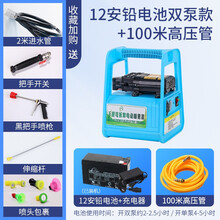农用电动喷雾器手提式充电果树打药机抽水洗车机高压隔膜双泵机器 12安铅电池版+50米高压管+绕管架