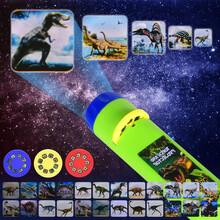 达闻西 儿童故事投影仪手电筒投影玩具发光玩具宝宝迷你小剧场睡前故事投影灯 动物世界【24图案】