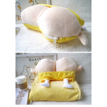 可爱卡通蜡笔小新毛毯珊瑚绒毯法兰绒单人小毛巾被子空调毯子盖腿办公室趴着午睡神器靠枕两用 屁股毯子包 见详情