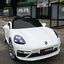 大款婴儿童电动车四轮遥控汽车1-6岁男女宝宝玩具车4轮充电可坐人 白色+四驱锂电池+全功能+皮座拉杆