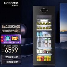 卡萨帝 （Casarte）冰吧家用客厅办公室带冷冻室红酒柜啤酒饮料冷饮茶叶柜水果保鲜冷藏柜小冰箱LC-220JE