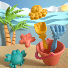 乐亲（Lechin）儿童户外沙滩玩具戏水玩具挖沙玩具宝宝洗澡戏水玩具沙滩玩具 6件套