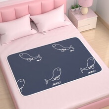 小孩尿床垫月经垫生理期专用防水大姨妈垫子女床上可洗隔尿垫例假经期小床垫 深海鱼双面姨妈防漏垫(建议购买2件) 50x70cm