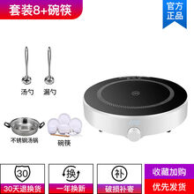 朗圭圆形电磁炉家用节能小型炒菜火锅多功能一体便捷迷你电池炉全套装 套餐8