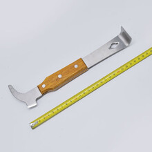 福美养蜂 蜜蜂箱清理专用工具起刮刀不锈钢蜂蜜起刮刀蜂胶用品养蜂工具 木柄弯头起刮刀