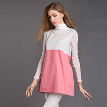防辐射服孕妇装外穿衣服肚兜上班秋冬怀孕期防射服四季 A-粉色拼接防辐射马甲360度防辐射 L【建议70-110斤】