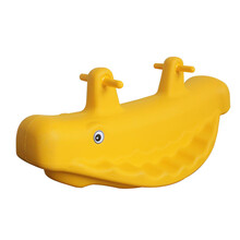 XQ儿童双人跷跷板宝宝摇马木马家用玩具卡通动物翘翘板 幼儿园跷跷板摇摇马户外游乐园 黄色鲸鱼