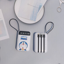 IRONGEER 哆啦A梦充电宝自带4线可爱超萌大容量带挂绳便携迷你通用移动电源 经典A梦自带线